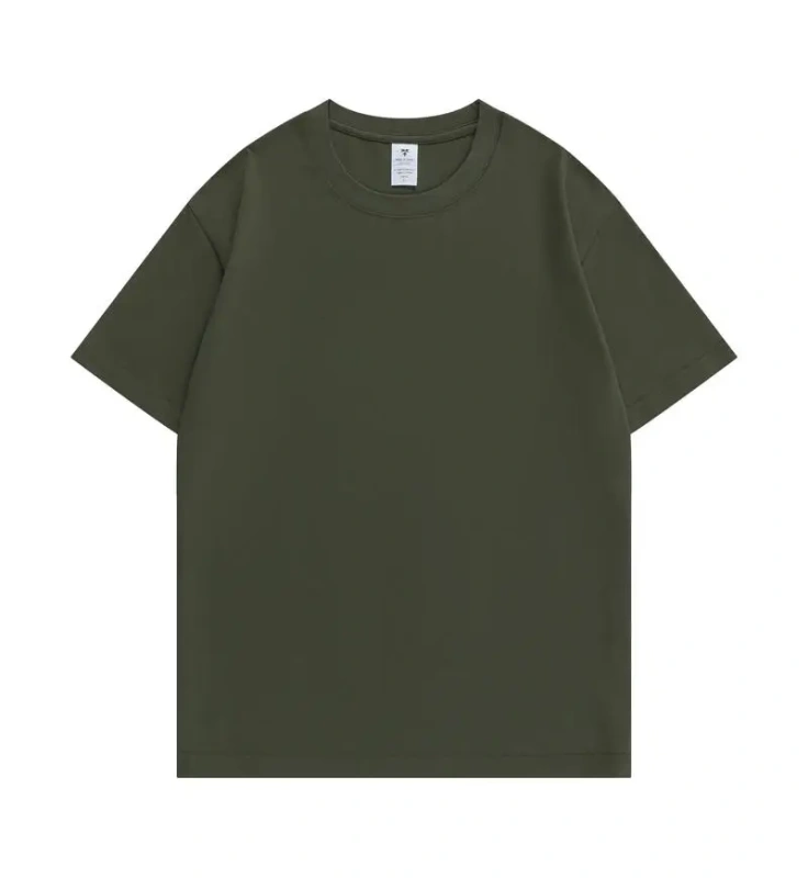 NEWMI 230g 100% Cotton T-Shirt Men Slightly Dropped Shoulder Crew Neck Casual Basic Tee Heavyweight Tops