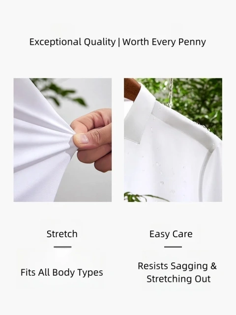 NEWMI 100S Men's Long Sleeve Dress Shirt 3-Repellent Water Oil Stain Resistant 4-Way Stretch Easy Care Business Formal Office Wo