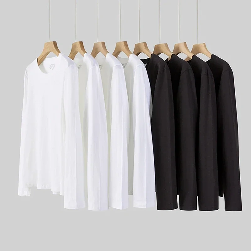 MRMT 2026 Brand New Men's T Shirt Cotton 95% Long-sleeved Round-collar Solid-color Men T-shirt for Male Man Tops Tshirt Tees