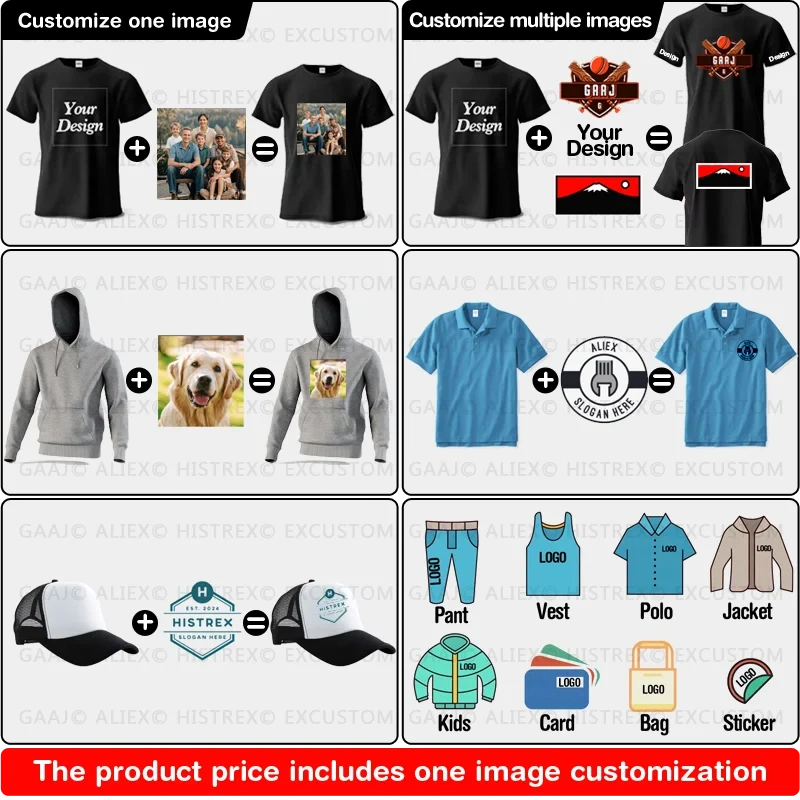 Custom T-shirt Print 100% Cotton Tee Men Women Customized T-shirt Diy Your Own Design Photo Text Unisex Tops Personalized Gift