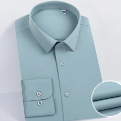 NEWMI 100S Men's Long Sleeve Dress Shirt 3-Repellent Water Oil Stain Resistant 4-Way Stretch Easy Care Business Formal Office Wo