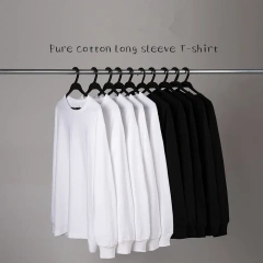 MRMT 2026 Brand New Men's Casual Cotton Long Sleeved T Shirt Combed Cotton 200g Solid Color Round Neck Bottoming Shirt