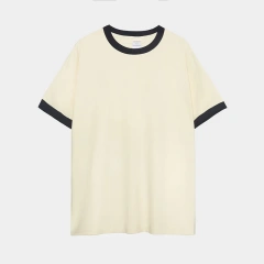 230G Heavy Cotton Contrasting Men T-shirt Short-sleeved Splicing Men's T shirt Youth Bottoming Tops Tees Shirt