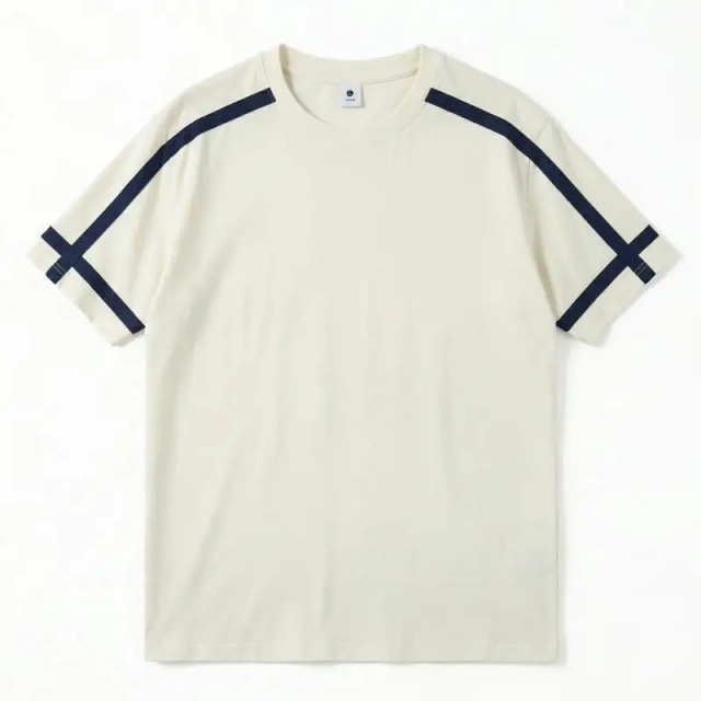NEWMI Men's Contrast Stripe Ringer T-Shirt | Retro Varsity Crew Neck Tee | Loose Casual Short Sleeve Top | Summer Streetwear (Mu