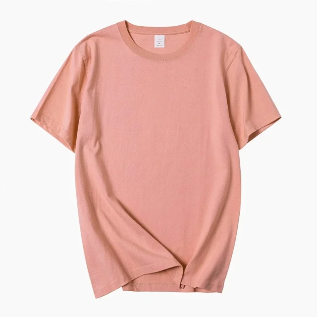 210g 100% Cotton Men's T-shirt Solid Color Round Neck Half Sleeve Loose Casual T-shirt MRMT 2026 Brand New Bottoming Men Shirt