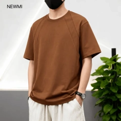 NEWMI Men's Structured Raglan Sleeve T-Shirt | Loose Casual Crew Neck Tee | Flattering for Sloped Shoulders & Arm Fat | Summer A