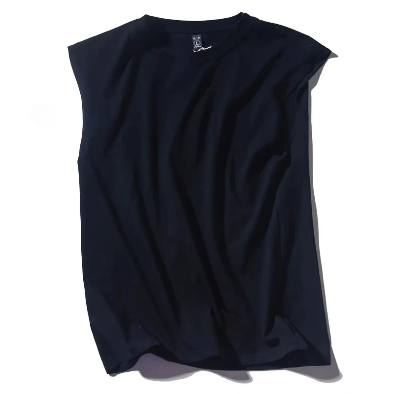 MRMT 2026 Brand New Men's Solid Color Vest Casual Sports Men Pure Cotton Round Neck Sleeveless T Shirt Vest Man Tank Tops Tees