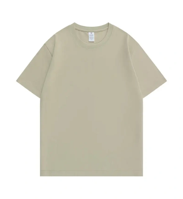 NEWMI 230g 100% Cotton T-Shirt Men Slightly Dropped Shoulder Crew Neck Casual Basic Tee Heavyweight Tops