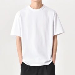 MRMT 2026 Brand New Men's Tshirt Medium Sleeve Loose Cotton Five-sleeve Fashion White T-shirt for Male Round Collar Tops Tshirt