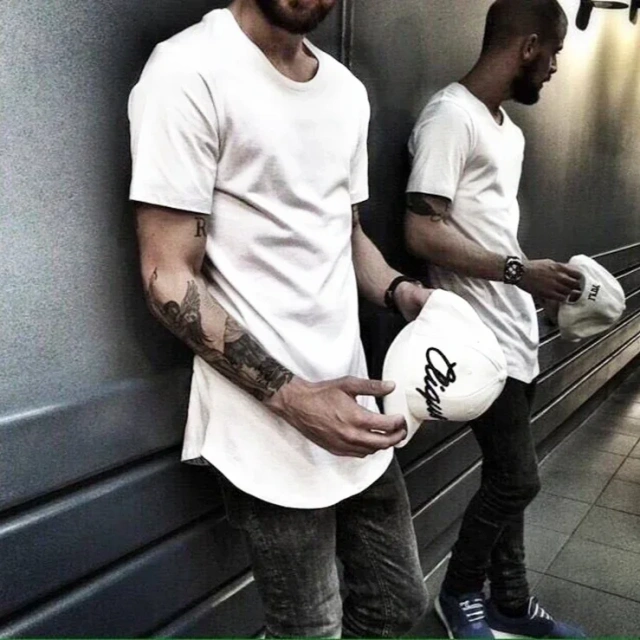 2026 MRMT High Street Arc Hem Mens T Shirt High Quality Cotton Men T-Shirt Lengthened Over Size Man Tops Tees For Male Tshirt