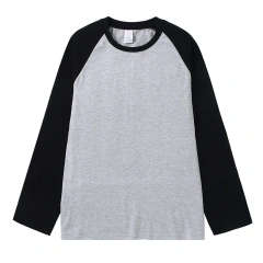 Pure Cotton Long-sleeved Men's T-shirt Loose Splicing Shoulder Sleeves US Style Retro Bottoming Shirt Man T shirt Tops Tees