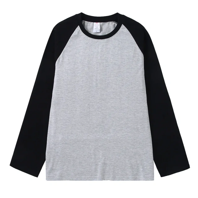 Pure Cotton Long-sleeved Men's T-shirt Loose Splicing Shoulder Sleeves US Style Retro Bottoming Shirt Man T shirt Tops Tees