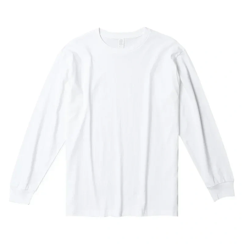 MRMT 2026 Brand New Men's Casual Cotton Long Sleeved T Shirt Combed Cotton 200g Solid Color Round Neck Bottoming Shirt