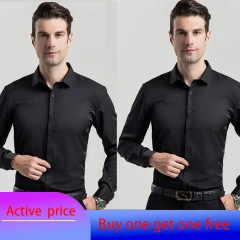 6XL  8XL 44-125KG White Men Shirt Dress Long Sleeve Oversize - Wrinkle Free Business Casual Solid Color Large Size Luxury