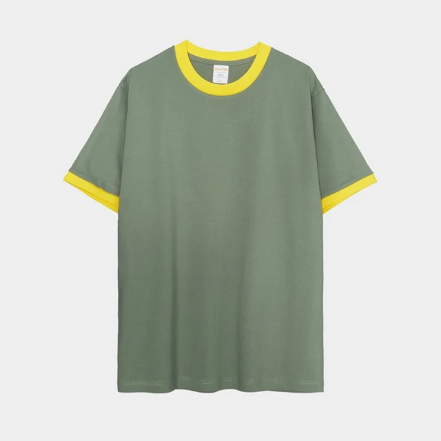 230G Heavy Cotton Contrasting Men T-shirt Short-sleeved Splicing Men's T shirt Youth Bottoming Tops Tees Shirt