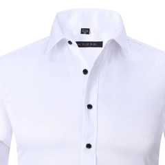 6XL  8XL 44-125KG White Men Shirt Dress Long Sleeve Oversize - Wrinkle Free Business Casual Solid Color Large Size Luxury