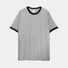 230G Heavy Cotton Contrasting Men T-shirt Short-sleeved Splicing Men's T shirt Youth Bottoming Tops Tees Shirt