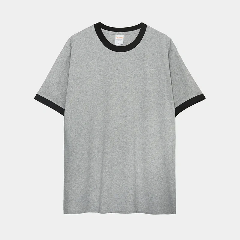 230G Heavy Cotton Contrasting Men T-shirt Short-sleeved Splicing Men's T shirt Youth Bottoming Tops Tees Shirt