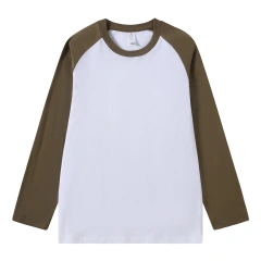 Pure Cotton Long-sleeved Men's T-shirt Loose Splicing Shoulder Sleeves US Style Retro Bottoming Shirt Man T shirt Tops Tees