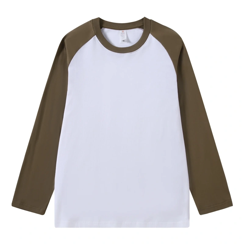 Pure Cotton Long-sleeved Men's T-shirt Loose Splicing Shoulder Sleeves US Style Retro Bottoming Shirt Man T shirt Tops Tees
