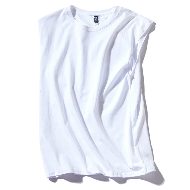 MRMT 2026 Brand New Men's Solid Color Vest Casual Sports Men Pure Cotton Round Neck Sleeveless T Shirt Vest Man Tank Tops Tees