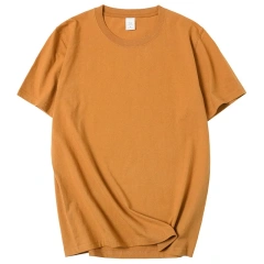 210g 100% Cotton Men's T-shirt Solid Color Round Neck Half Sleeve Loose Casual T-shirt MRMT 2026 Brand New Bottoming Men Shirt