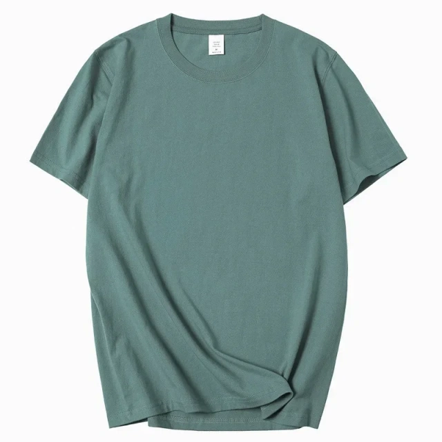 210g 100% Cotton Men's T-shirt Solid Color Round Neck Half Sleeve Loose Casual T-shirt MRMT 2026 Brand New Bottoming Men Shirt
