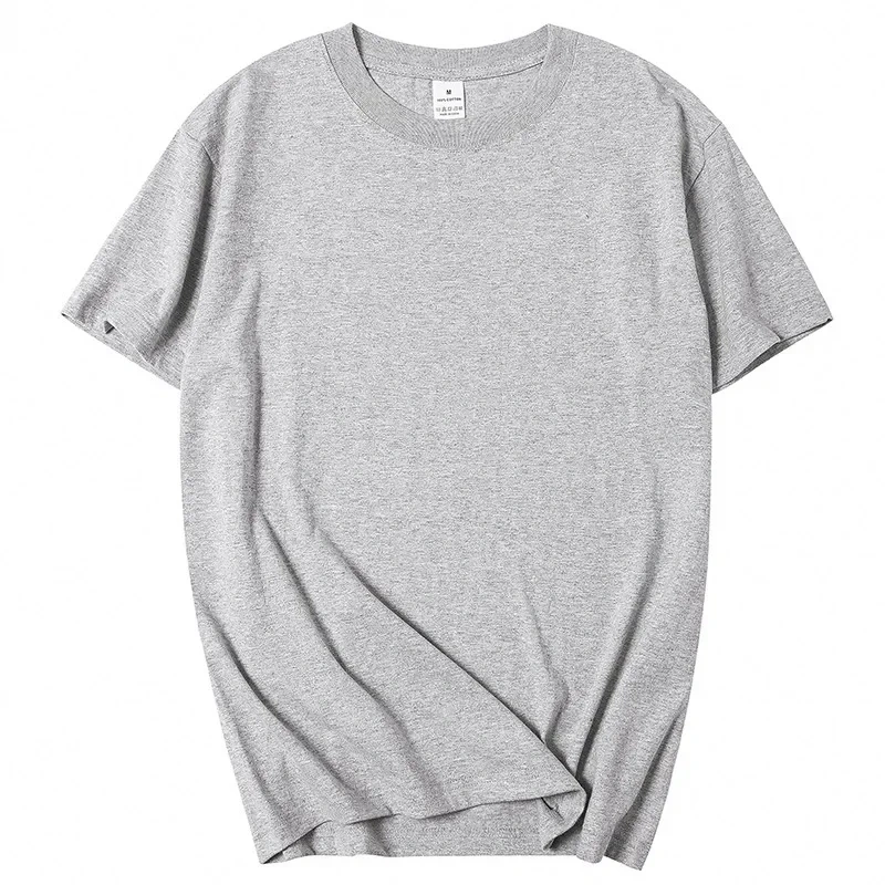 210g 100% Cotton Men's T-shirt Solid Color Round Neck Half Sleeve Loose Casual T-shirt MRMT 2026 Brand New Bottoming Men Shirt