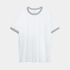 230G Heavy Cotton Contrasting Men T-shirt Short-sleeved Splicing Men's T shirt Youth Bottoming Tops Tees Shirt