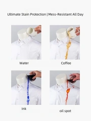NEWMI 100S Men's Long Sleeve Dress Shirt 3-Repellent Water Oil Stain Resistant 4-Way Stretch Easy Care Business Formal Office Wo
