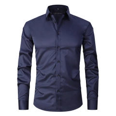 6XL  8XL 44-125KG White Men Shirt Dress Long Sleeve Oversize - Wrinkle Free Business Casual Solid Color Large Size Luxury