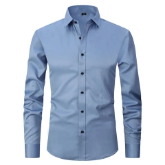 6XL  8XL 44-125KG White Men Shirt Dress Long Sleeve Oversize - Wrinkle Free Business Casual Solid Color Large Size Luxury