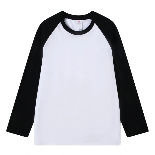 Pure Cotton Long-sleeved Men's T-shirt Loose Splicing Shoulder Sleeves US Style Retro Bottoming Shirt Man T shirt Tops Tees
