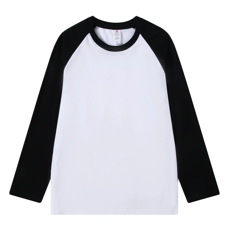 Pure Cotton Long-sleeved Men's T-shirt Loose Splicing Shoulder Sleeves US Style Retro Bottoming Shirt Man T shirt Tops Tees
