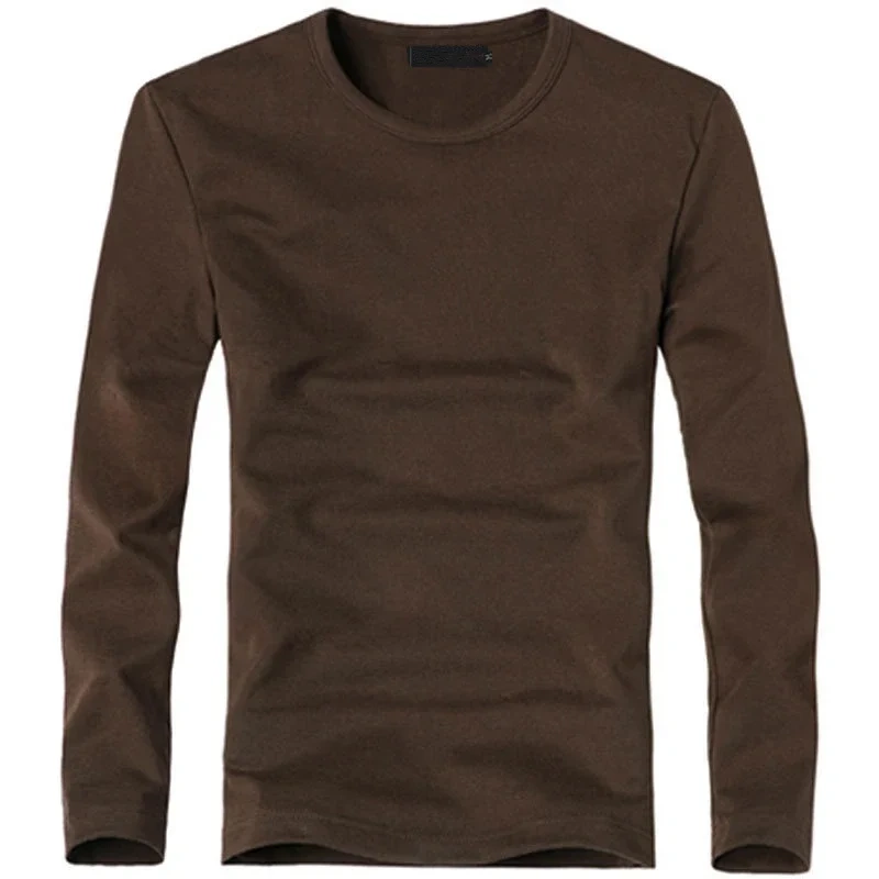 2026 Elastic Mens T-Shirt V-Neck Long Sleeve Men T Shirt for Male T-Shirts Man Clothing TShirt Brand Tops Tees