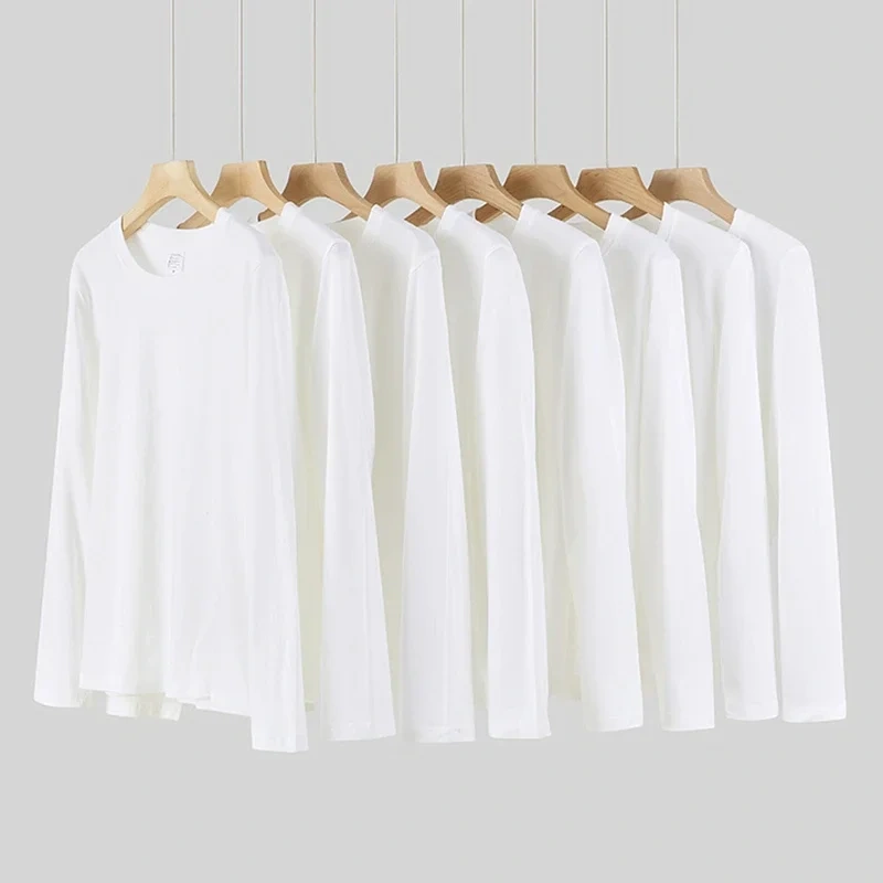 MRMT 2026 Brand New Men's T Shirt Cotton 95% Long-sleeved Round-collar Solid-color Men T-shirt for Male Man Tops Tshirt Tees