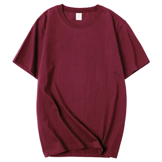 210g 100% Cotton Men's T-shirt Solid Color Round Neck Half Sleeve Loose Casual T-shirt MRMT 2026 Brand New Bottoming Men Shirt