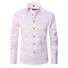 6XL  8XL 44-125KG White Men Shirt Dress Long Sleeve Oversize - Wrinkle Free Business Casual Solid Color Large Size Luxury