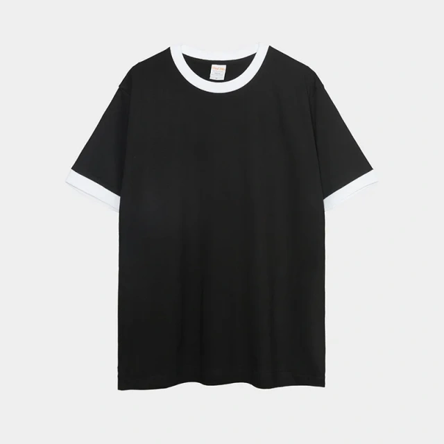230G Heavy Cotton Contrasting Men T-shirt Short-sleeved Splicing Men's T shirt Youth Bottoming Tops Tees Shirt