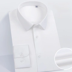 NEWMI 100S Men's Long Sleeve Dress Shirt 3-Repellent Water Oil Stain Resistant 4-Way Stretch Easy Care Business Formal Office Wo