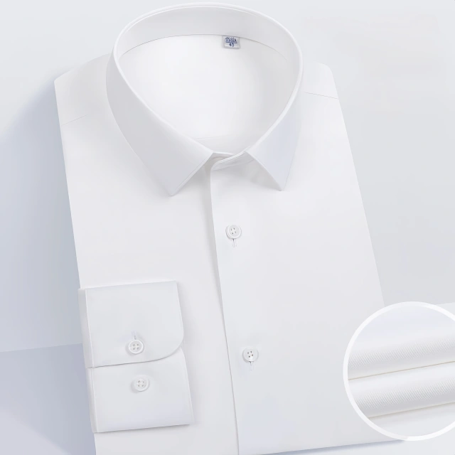NEWMI 100S Men's Long Sleeve Dress Shirt 3-Repellent Water Oil Stain Resistant 4-Way Stretch Easy Care Business Formal Office Wo