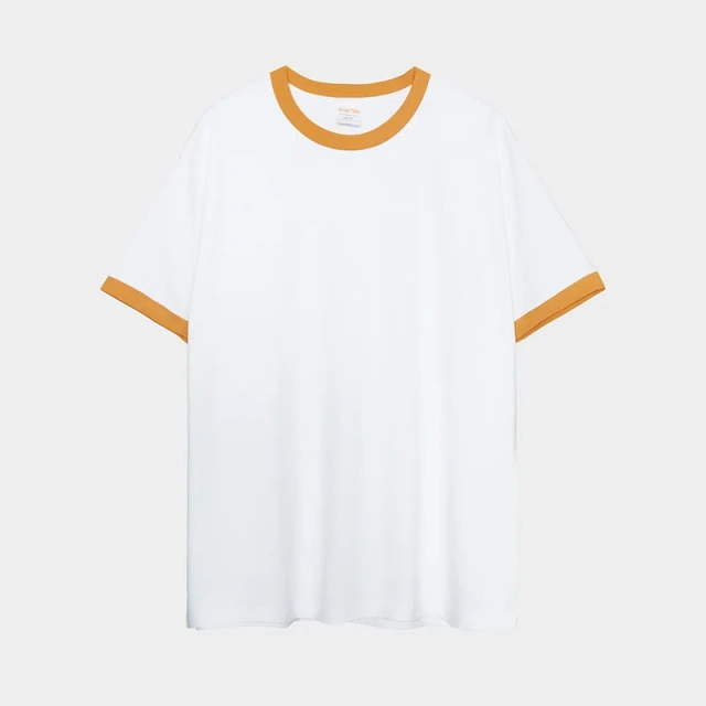 230G Heavy Cotton Contrasting Men T-shirt Short-sleeved Splicing Men's T shirt Youth Bottoming Tops Tees Shirt