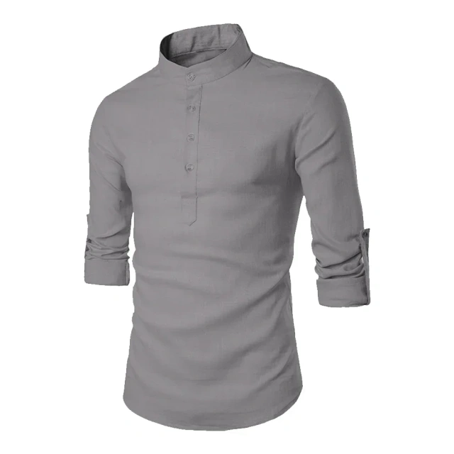 King Billion New Men's Cotton Linen Shirt Loose Tops Long Sleeve Tee Shirt Spring Autumn Men Shirts