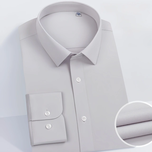NEWMI 100S Men's Long Sleeve Dress Shirt 3-Repellent Water Oil Stain Resistant 4-Way Stretch Easy Care Business Formal Office Wo