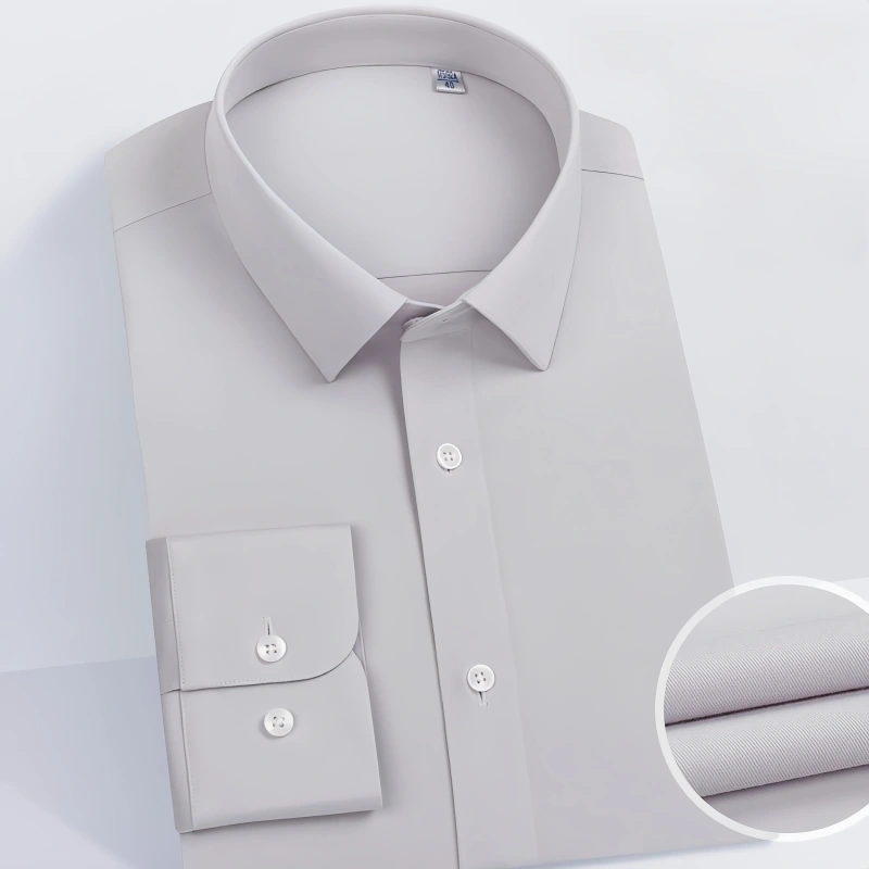 NEWMI 100S Men's Long Sleeve Dress Shirt 3-Repellent Water Oil Stain Resistant 4-Way Stretch Easy Care Business Formal Office Wo