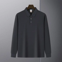 NEWMI Premium Men's Combed Cotton Long Sleeve Polo Shirt | Solid Color, Shape Retention, Stretchy Ribbed Cuffs for Daily & Busin