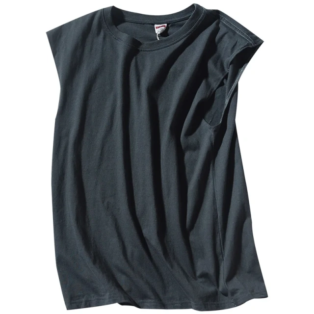 MRMT 2026 Brand New Men's Solid Color Vest Casual Sports Men Pure Cotton Round Neck Sleeveless T Shirt Vest Man Tank Tops Tees