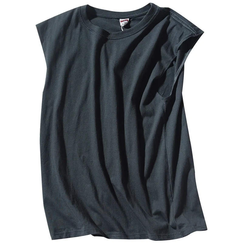 MRMT 2026 Brand New Men's Solid Color Vest Casual Sports Men Pure Cotton Round Neck Sleeveless T Shirt Vest Man Tank Tops Tees