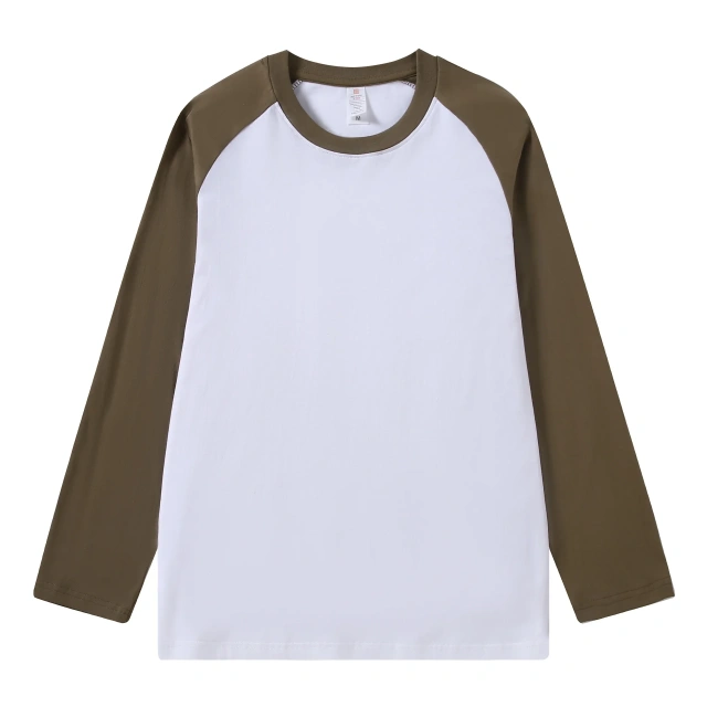 Pure Cotton Long-sleeved Men's T-shirt Loose Splicing Shoulder Sleeves US Style Retro Bottoming Shirt Man T shirt Tops Tees