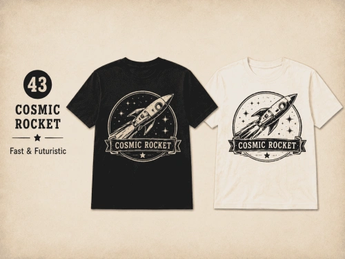 VINTAGE SPACE TEE - COSMIC ROCKET